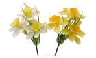 Mini bouquets x6 de narcisses artificielles assorties h15cm, en piquet