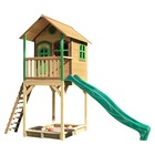 Axi romy maison enfant avec bac à sable & toboggan vert