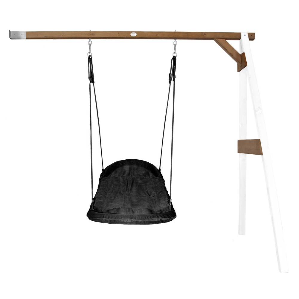 Axi portique mural en bois fsc blanc / marron avec balançoire nid d'oiseau