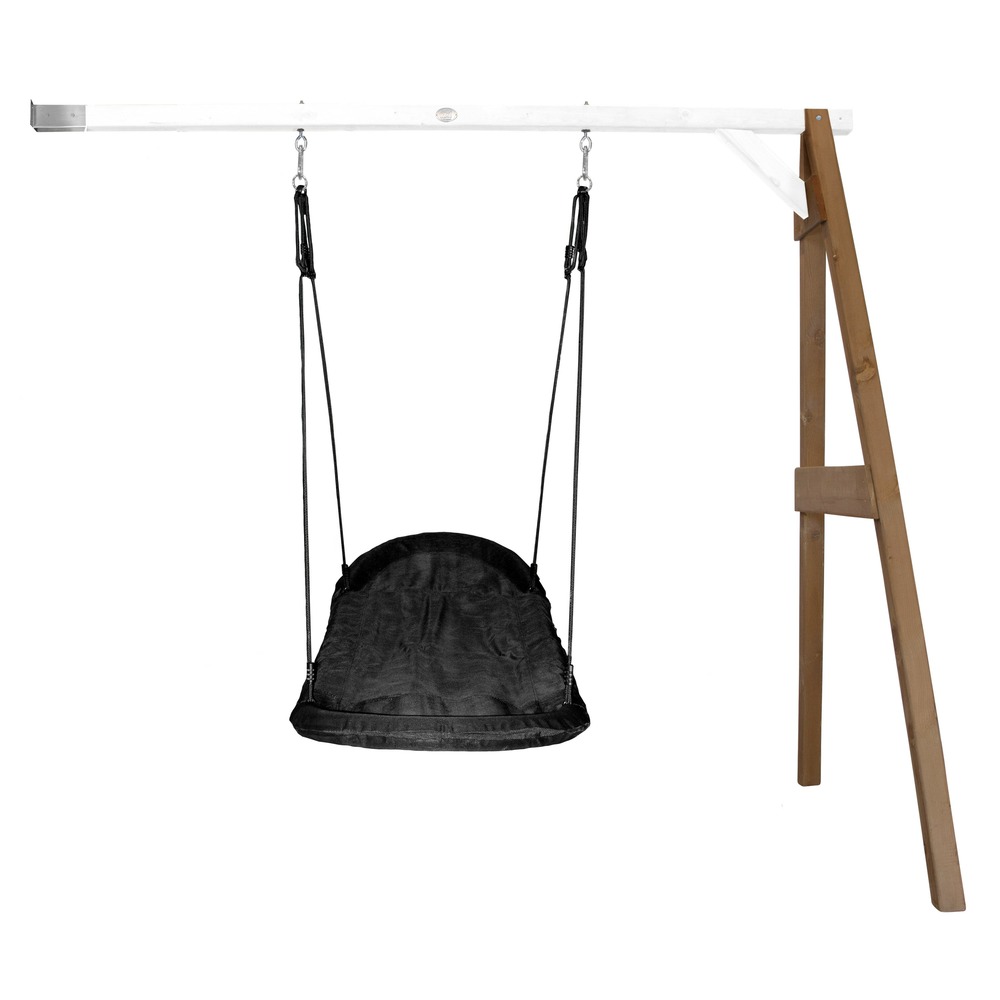 Axi portique mural en bois fsc marron / blanc avec balançoire nid d'oiseau