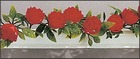 Barrette x 12 entre plats separateurs socle blanc l 25 cm fleurs roses rouges pl