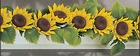 Barrette x12 entre plats separateurs socle blanc l 25 cm fleurs de tournesol pla