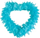 Coeur de plumes turquoise 38 x 38 cm - couleur: bleu turquoise