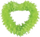 Coeur de plumes vert anis 38 x 38 cm - couleur: vert anis