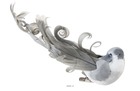 Oiseaux artificiels x 2 gris 12 x 3.8cm sur pince - couleur: cristal gris