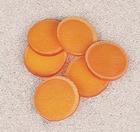 Tranche d orange artificielle en lot de 6 en plastique soufflé d 60 mm