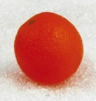 Orange artificielle en lot de 3 en plastique soufflé d 75 mm