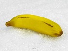 Banane artificielle grande taille x 3 en plastique soufflé l 190x35 mm