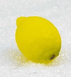 Citron jaune artificiel luxe en lot de 3 plastique soufflé h 80x60 mm
