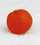 Mandarine artificielle en lot de 3 en plastique soufflé d 65x50 mm