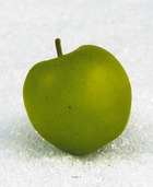 Pomme artificielle verte en lot de 3 en plastique soufflé d 80 mm