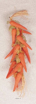 Grappe de 15 carottes artificielles en plastique soufflé l 50 cm