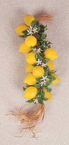 Grappe de 20 citrons artificiels en plastique soufflé l 50 cm