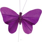 Papillons artificiels x 6 prune l 8 5 x h 5 cm - couleur: mauve violet