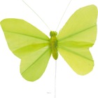 Papillons artificiels x 6 vert l 8 5 x h 5 cm - couleur: vert anis