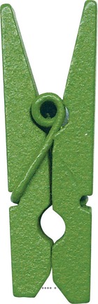 Pinces x 12 en bois colore vert h 3 5 cm - couleur: vert anis
