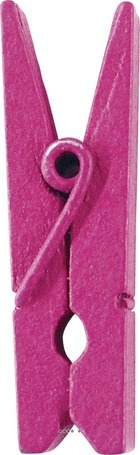 Pinces x 12 en bois colore fuchsia h 3 5 cm - couleur: rose fushia