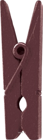 Pinces x 12 en bois colore chocolat h 3 5 cm - couleur: chocolat
