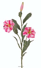 Lys tigré factice touché réel h83cm 2 fleurs blanc rose et 1 bouton - couleur: b