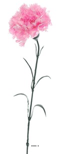 Oeillet artificiel h 60 cm superbe tete tissu d 8cm rose beauty - couleur: rose