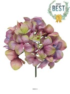 Hortensia artificiel en piquet, h 27 cm mauve violet - best - couleur: mauve violet