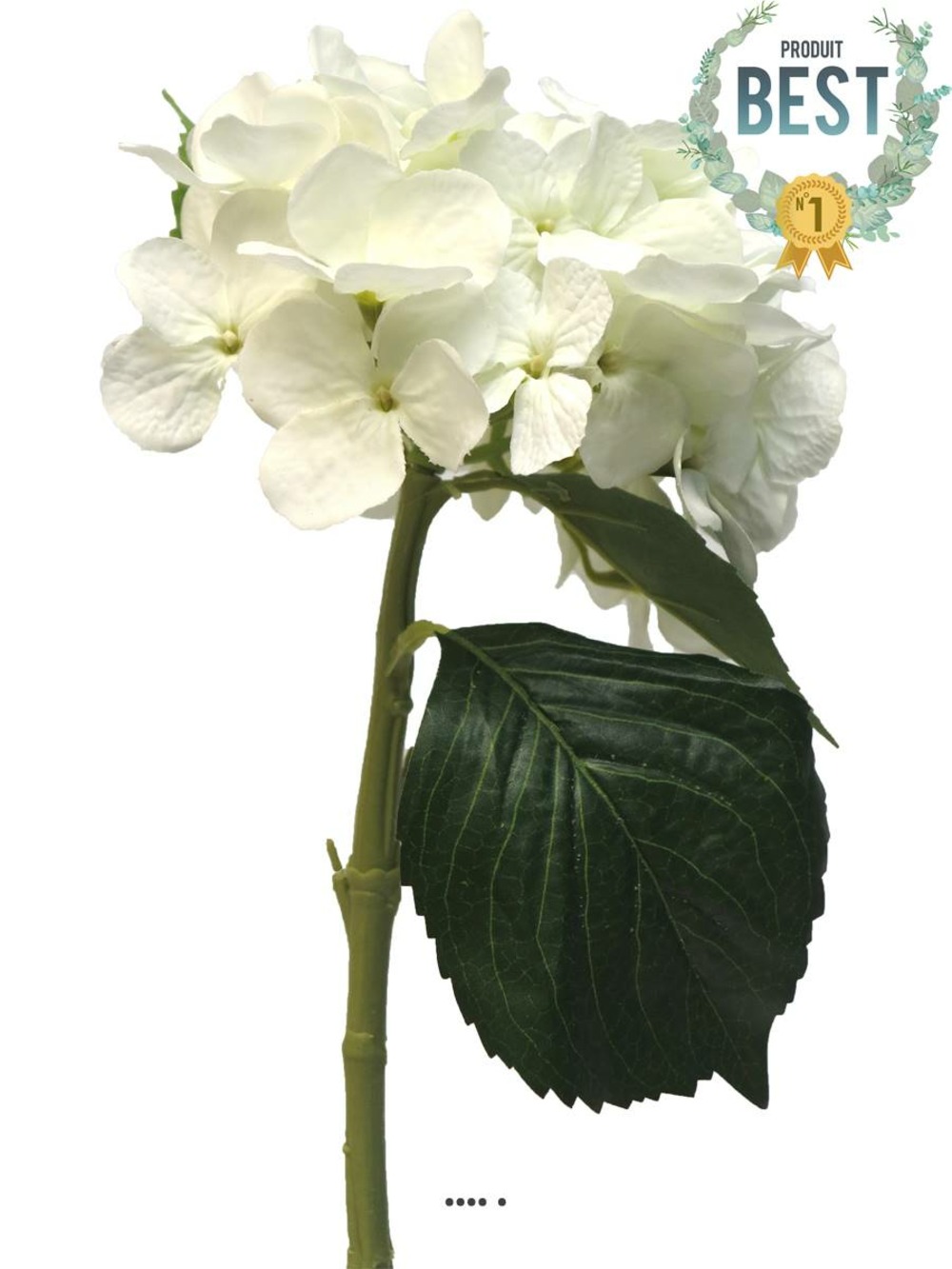 Hortensia artificiel en branche, h 48 cm blanc neige - best - couleur: blanc nei