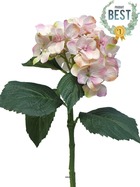 Hortensia artificiel en branche, h 48 cm rose - best - couleur: rose