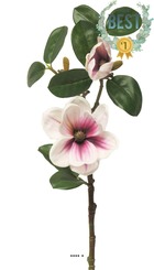 Magnolia du japon artificiel en tige, h 51 cm pourpre-blanc - best - couleur: po