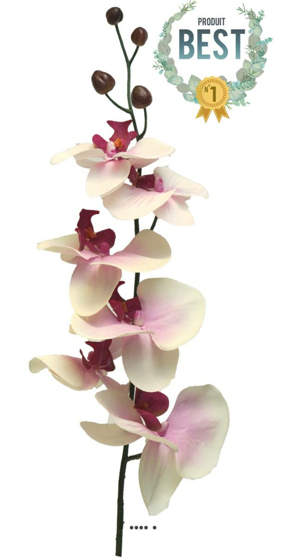 Tige d&rsquo;orchidée phalaenopsis artificielle, h78 cm pourpre-blanc - best - c