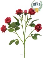 Branche de rosier artificielle, 4 ramures, 68 cm rouge - best - couleur: rouge