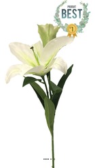 Lys commun artificiel, 2 fleurs, h 74 cm crème - best - couleur: crème