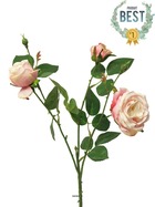 Rose paris artificielle, ramifiée, 3 têtes, 61 cm rose-crème - best - couleur: r