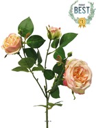 Rose paris artificielle, ramifiée, 3 têtes, 61 cm rose - best - couleur: rose