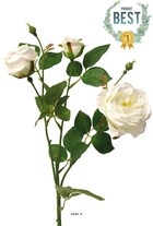 Rose paris artificielle, ramifiée, 3 têtes, 61 cm, crème - best - couleur: crème