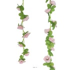 Guirlande de 45 minis roses artificielles tissu l 215 cm rose pâle - couleur: ro