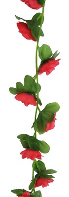 Guirlande de 45 minis roses artificielles tissu l 215 cm rose fushia - couleur: