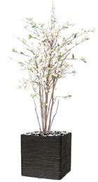 Cerisier en fleurs artificiel 10 troncs bois en pot h 150 cm