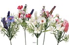Mini bouquets x5 de fleurs artificielles des champs h 15 cm en piquet