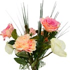 Bouquet artificiel création fleuriste h 70 cm rose sentimental