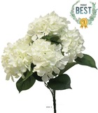 Bouquet d&rsquo;hortensia artificiel en branche, h 45 cm crème - best - couleur: