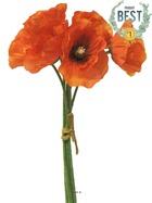Bouquet de pavot artificiel, h 29 cm orange - best - couleur: orange