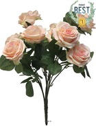 Bouquet de rose paris artificielle, 10 têtes, h 42 cm rose pâle - best - couleur