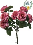Bouquet de rose paris factice, 10 têtes, h42cm rose soutenu - best - couleur: ro