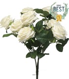 Bouquet de rose paris artificielle, 10 têtes, h 42 cm crème - best - couleur: cr