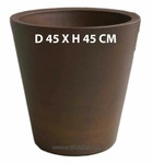 Bac vaso plastique d45 x h 45 cm bronze interieur/exterieur double paroi - chois