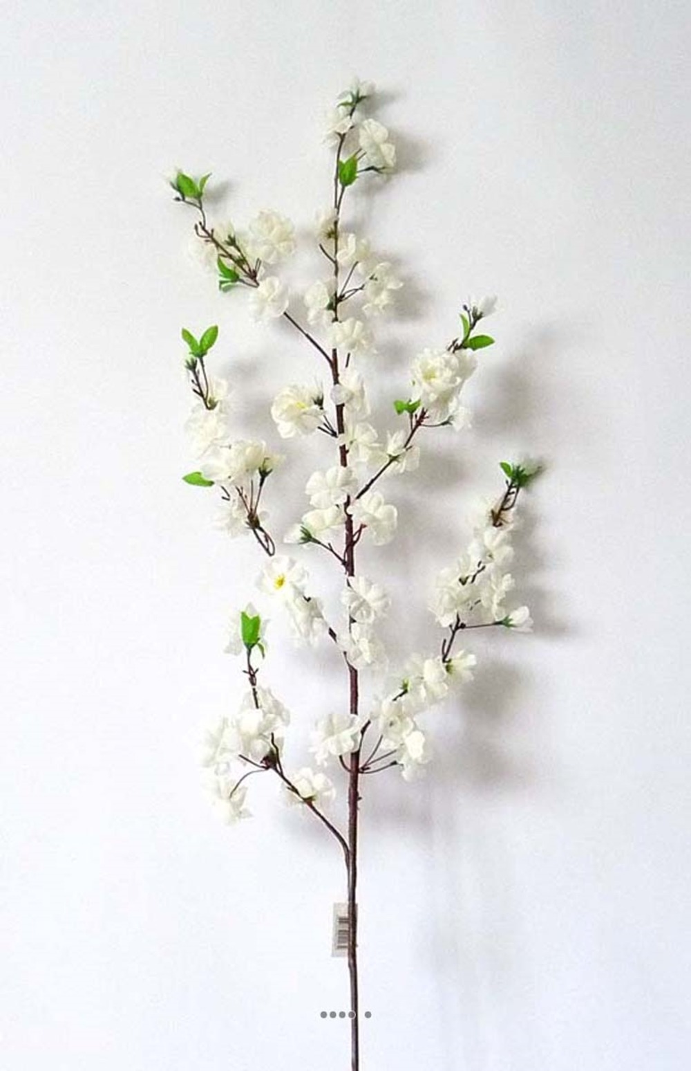 Branche de cerisier prunus crème artificiel h 120 cm top - couleur: blanc neige