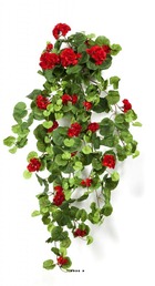 Géranium artificiel en piquet 90 cm rouge 23 têtes 269 feuilles - couleur: rouge