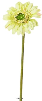 Gerbera artificiel h 48 cm d 8 cm superbe crème vert - couleur: crème vert