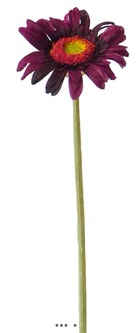 Gerbera artificiel h 48 cm d 8 cm superbe aubergine - couleur: aubergine