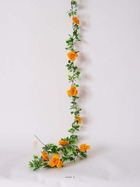 Guirlande de 8 roses artificielles jaune plastique l 180 cm - couleur: jaune